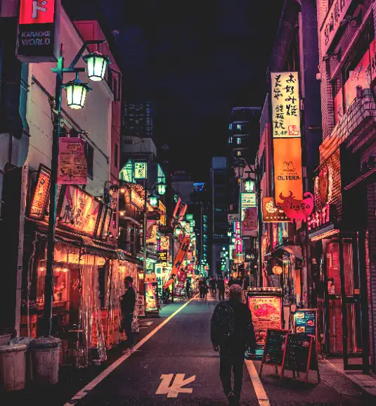 Shinjuku de noche en Tokio