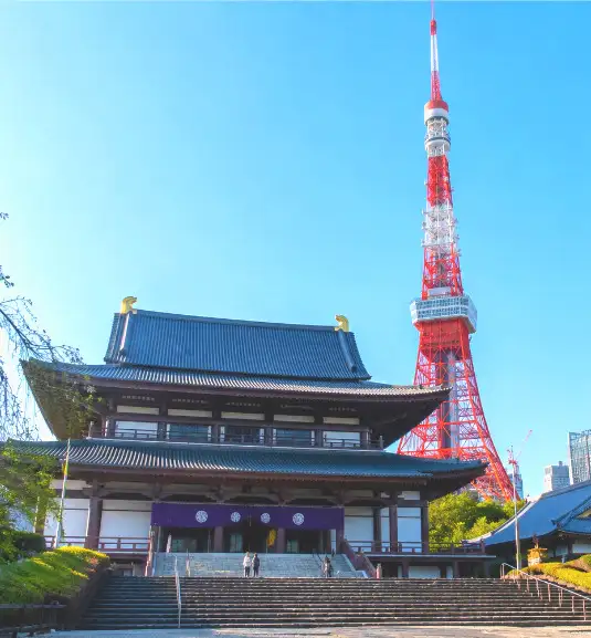 Templo Zōjō-ji junto a Tokyo Tower