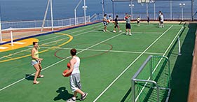 Cancha de básquet, volley y tenis