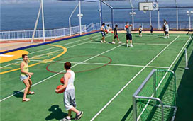 Cancha de baloncesto, volleyball y tenis